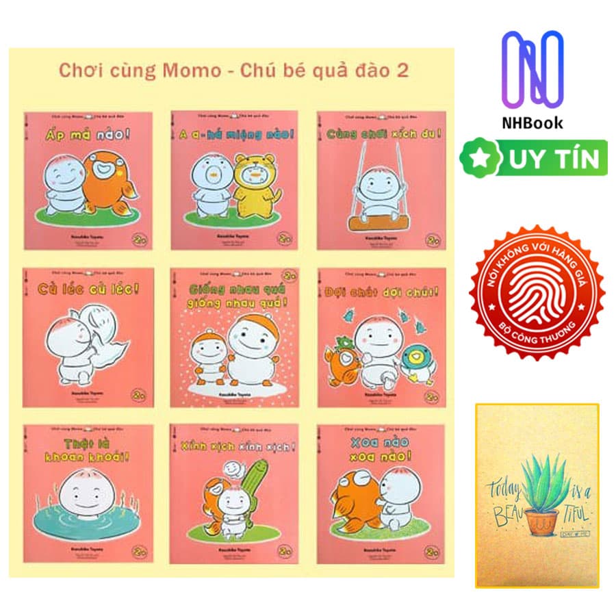 Combo Chơi cùng Momo Chú bé quả đào bộ 2 Tặng sổ tay xương rồng