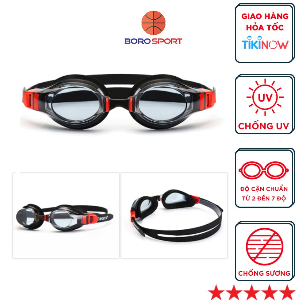 Kính bơi cận CLEACCO độ cận từ 2 độ tới 7 độ chất liệu PC chống nước chống tia UV Chống sương mù bảo vệ mắt 7