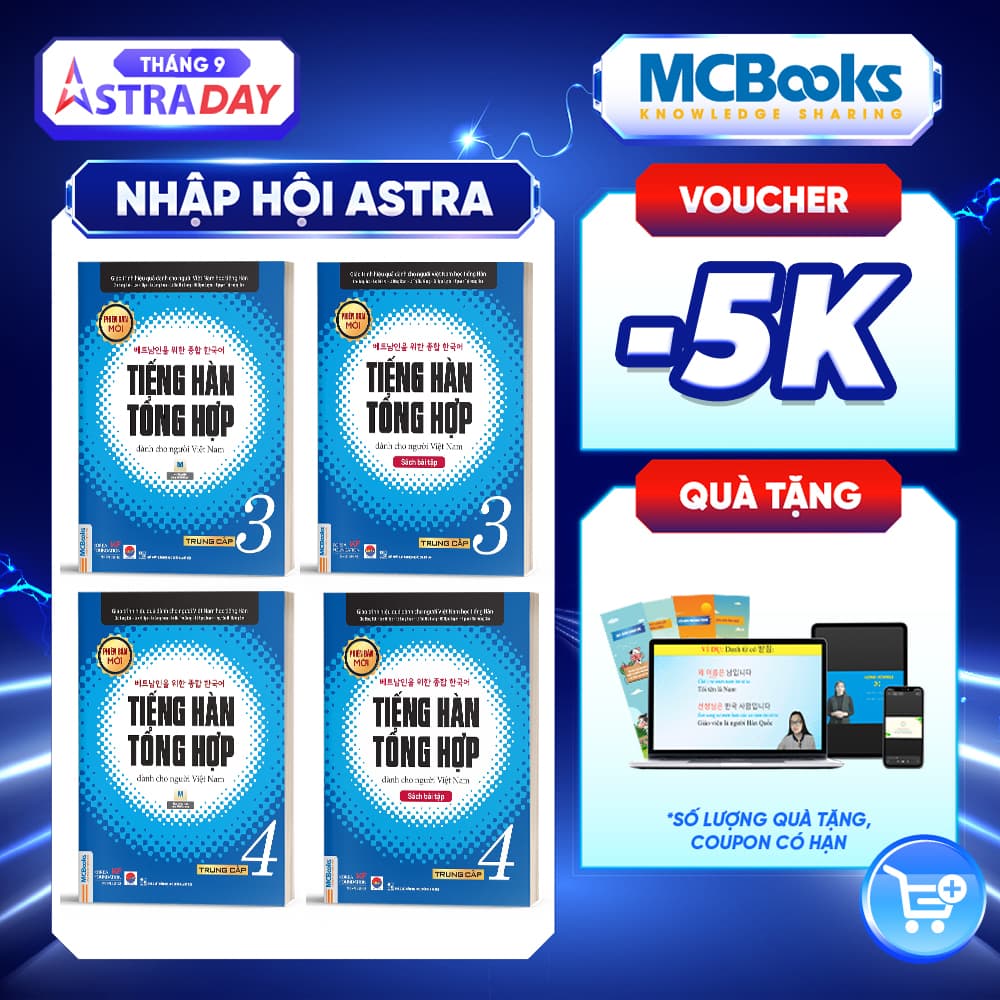Combo 4 Cuốn Giáo Trình Tiếng Hàn Tổng Hợp Trung Cấp Dành Cho Người Việt Tập 3 Tâp 4 Sách Giáo Khoa Sách Bài Tập Phiên Bản Đen Trắng