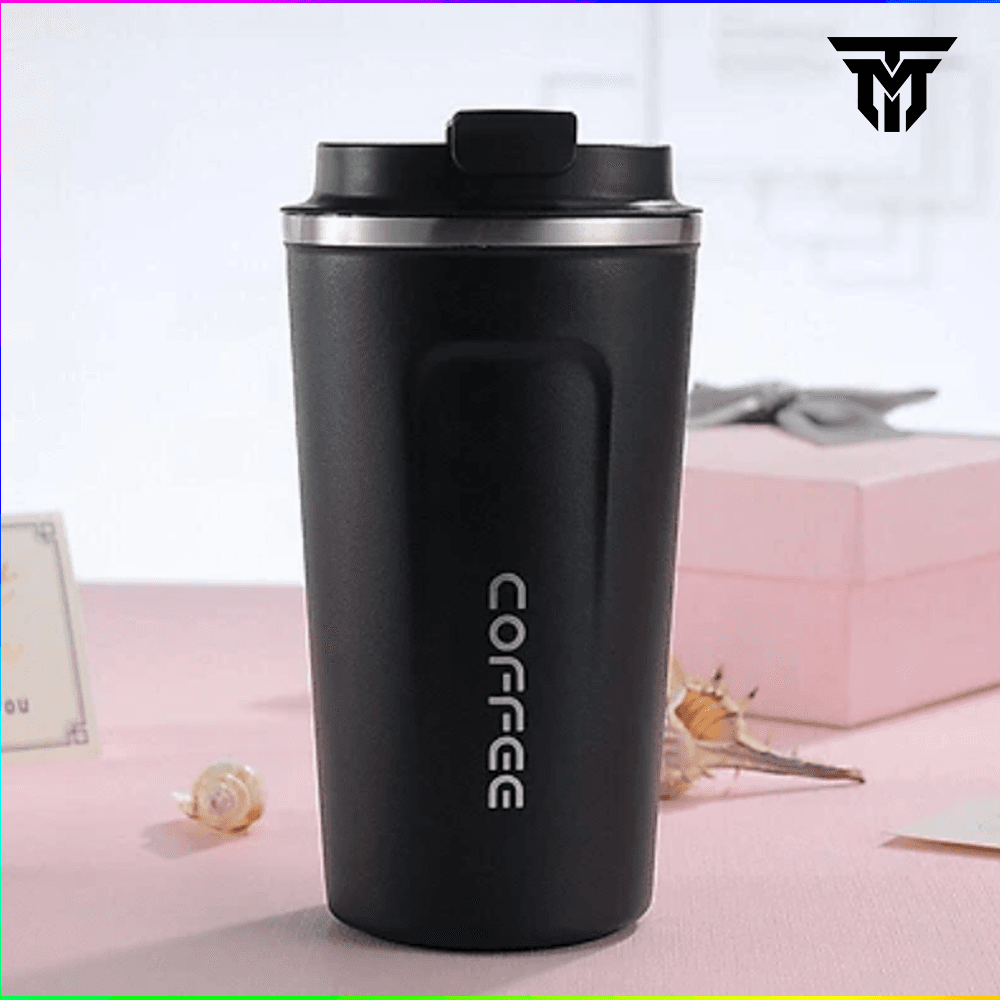Cốc Giữ Nhiệt Coffeeholic Teement Inox 304 Dung Tích 510ml Cao Cấp Kiểu Dáng Hàn Quốc Cầm Tay Sang Trọng Màu Đen