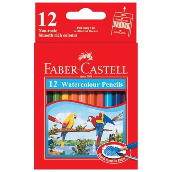 Faber Castell 114461 Chì Màu Nước Parrot 12 Màu Ngắn