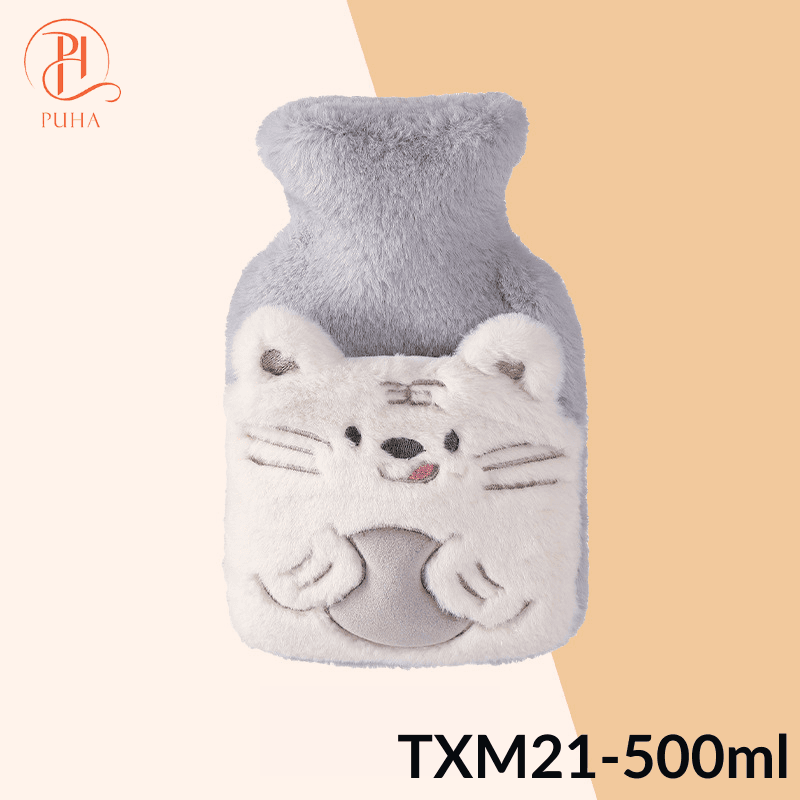 Túi chườm nóng lạnh đa năng PUHA 500ml túi chườm bụng kinh giảm đau cho nữ món quà ý nghĩa tặng bạn gái Tiger Xám M21 500ml
