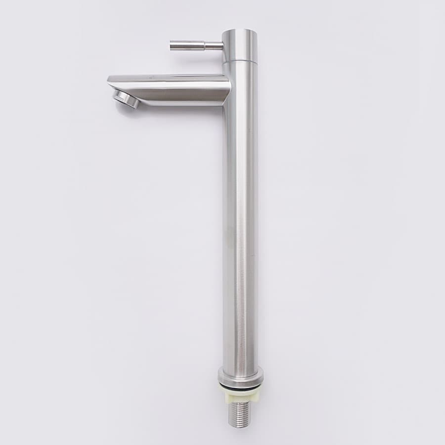 Vòi rửa chậu lavabo điếu lạnh tròn Inox SUS 304 3 tấc Yamato LDI03
