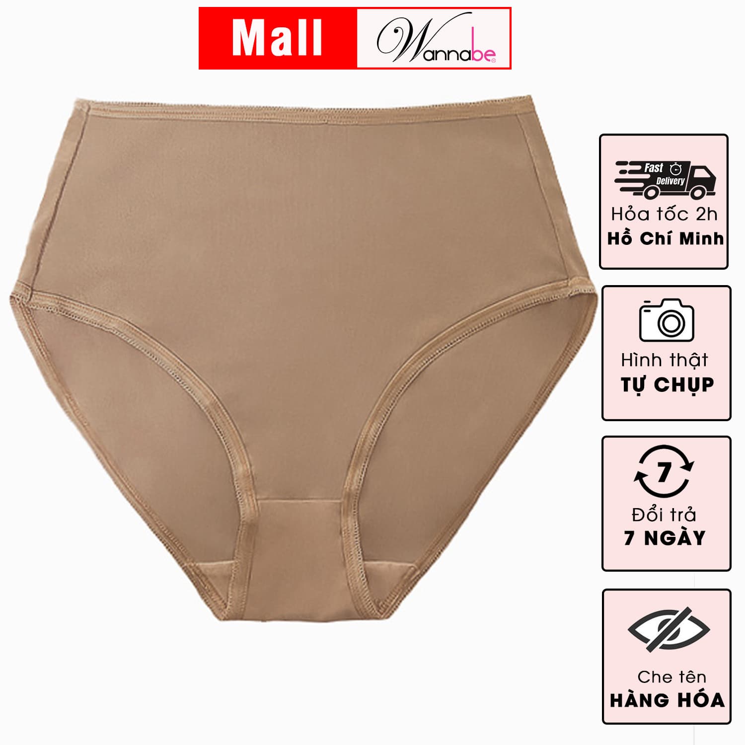 Quần lót gen nhẹ nữ WANNABE QLL02 quần chíp gen nhẹ cạp cao định hình vòng eo co giãn thoải mái Da M