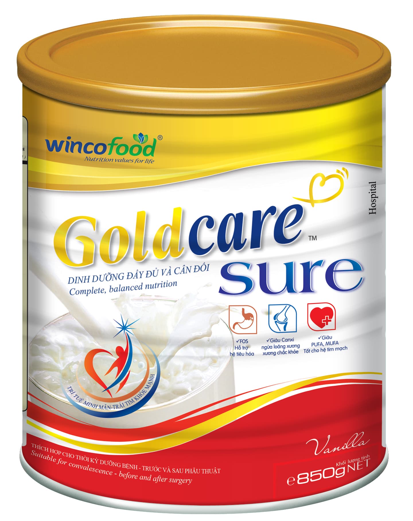 Sữa bột Wincofood Goldcare Sure Dinh dưỡng đầy đủ và cân đối từ 30 tuổi trở lên