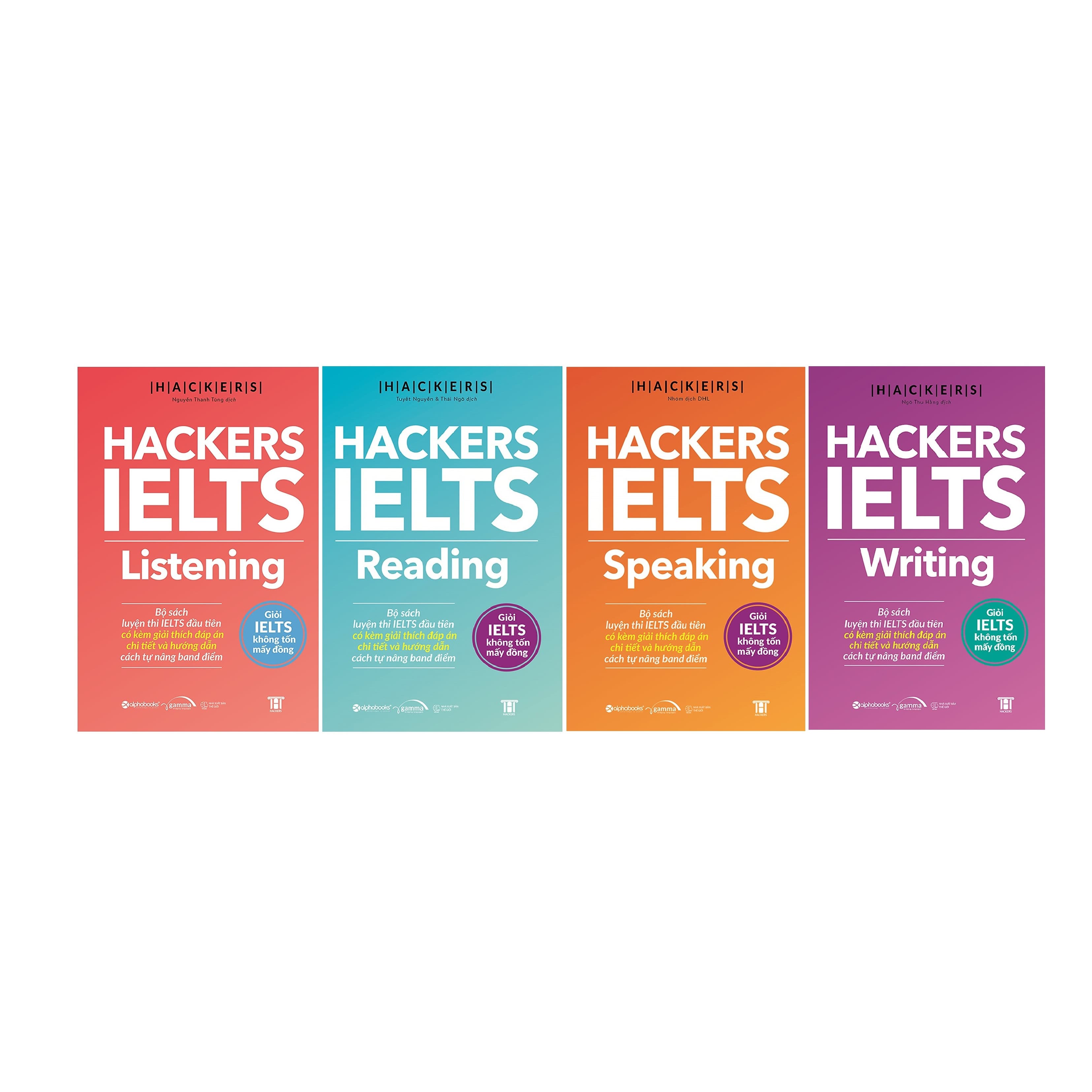Combo Trọn Bộ 4 Cuốn Hackers IELTS Listening Reading Speaking Writing