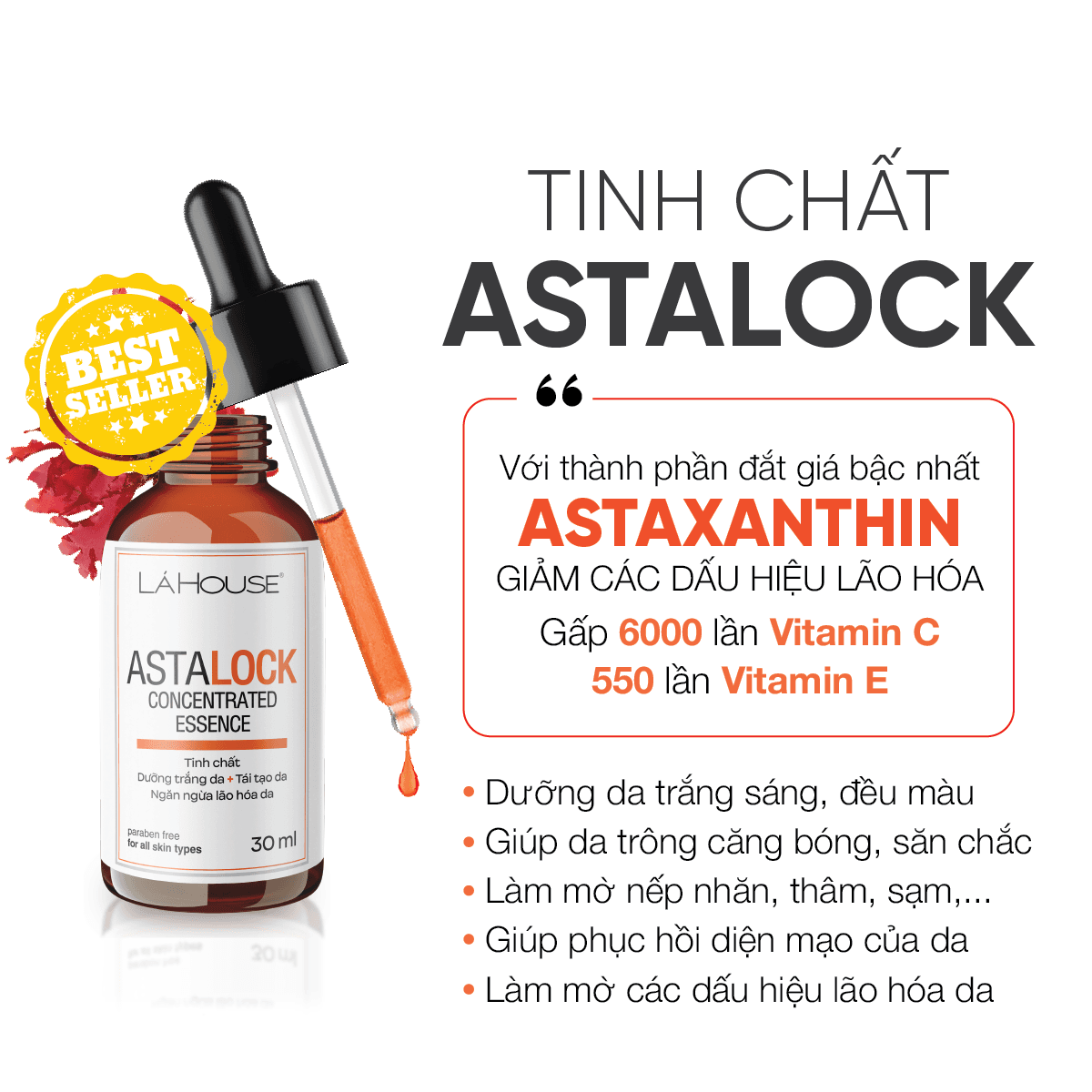 Tinh chất dưỡng trắng da Lá House Astalock Concentrated Essence 15ml30ml 15ml