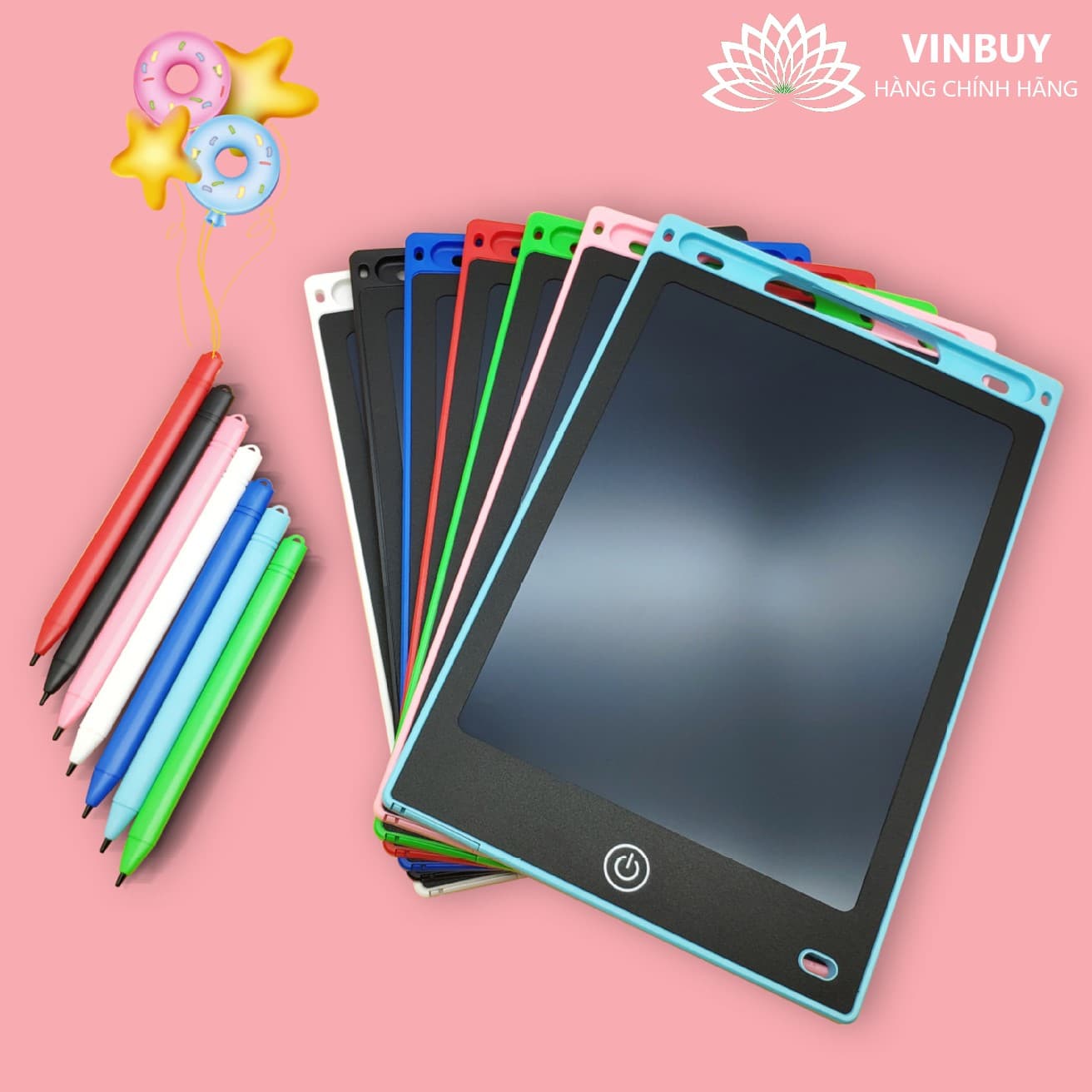 Bảng Viết Cảm Ứng Điện Tử 3D Đa Sắc Thông Minh Tự Xóa Dành Cho Bé Bảng Vẽ Đồ Họa Bút Dạy Học Tùy chọn màu sắc Xanh lá 8.5 INCH