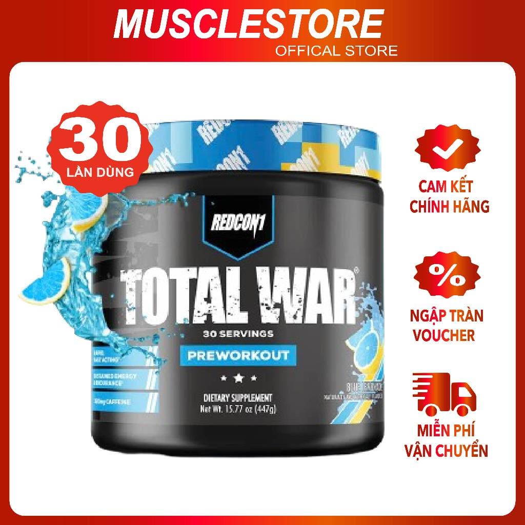 Redcon1 Total War 30 Liều Pre Workout Tăng Năng Lượng Sức Bền Tập Trung Beta Alanine 350mg Caffeine Green Apple