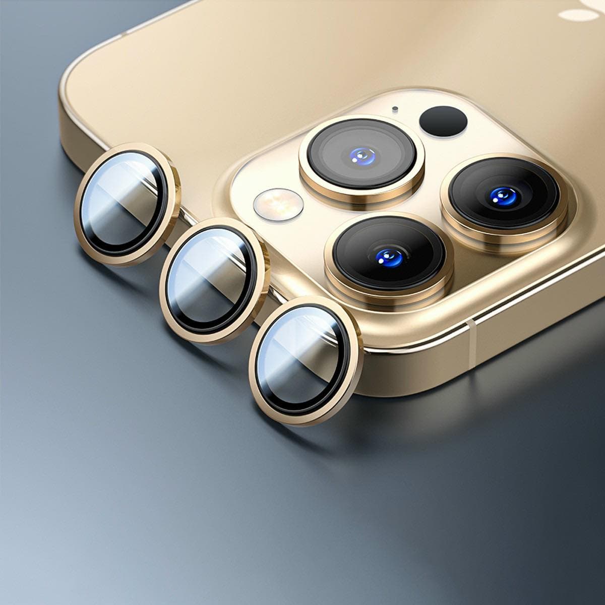 Bộ miếng dán kính cường lực bảo vệ Camera iPhone 14 Pro 6.1 inch 14 Pro Max hiệu Wiwu Guard Lens Ring mang lại khả năng chụp hình sắc nét full HD độ cứng 9H chống trầy chống chụi & vân tay bảo vệ toàn diện hàng nhập khẩu vàng