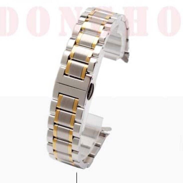 TẶNG KÈM CHỐT VÀ DỤNG CỤ THAY DÂY Dây đồng hồ kim loại đúc đặc size 19mm 21mm Chỉ vàng 20