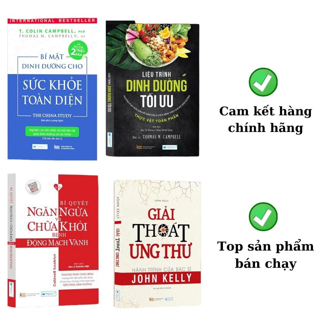 Combo sách Bí mật dinh dưỡng Liệu trình dinh dưỡng Động mạch vành Giải thoát ung thư
