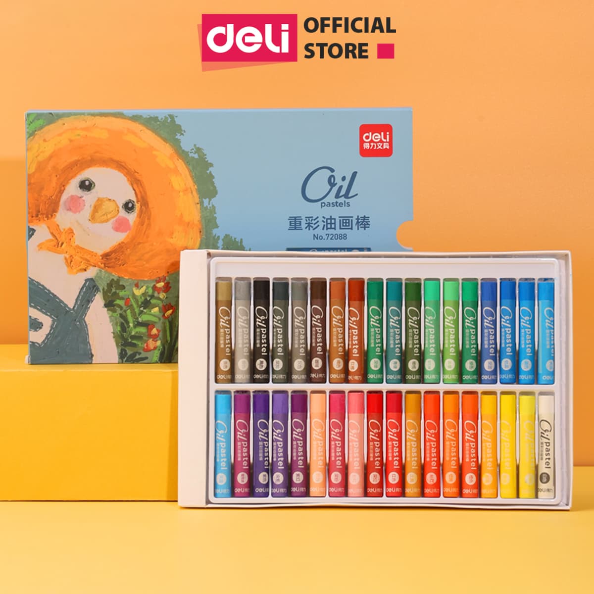 Bút Sáp Dầu Chuyên Nghiệp Deli Hộp Giấy 2436 Màu 72087 72088 24 màu 72087