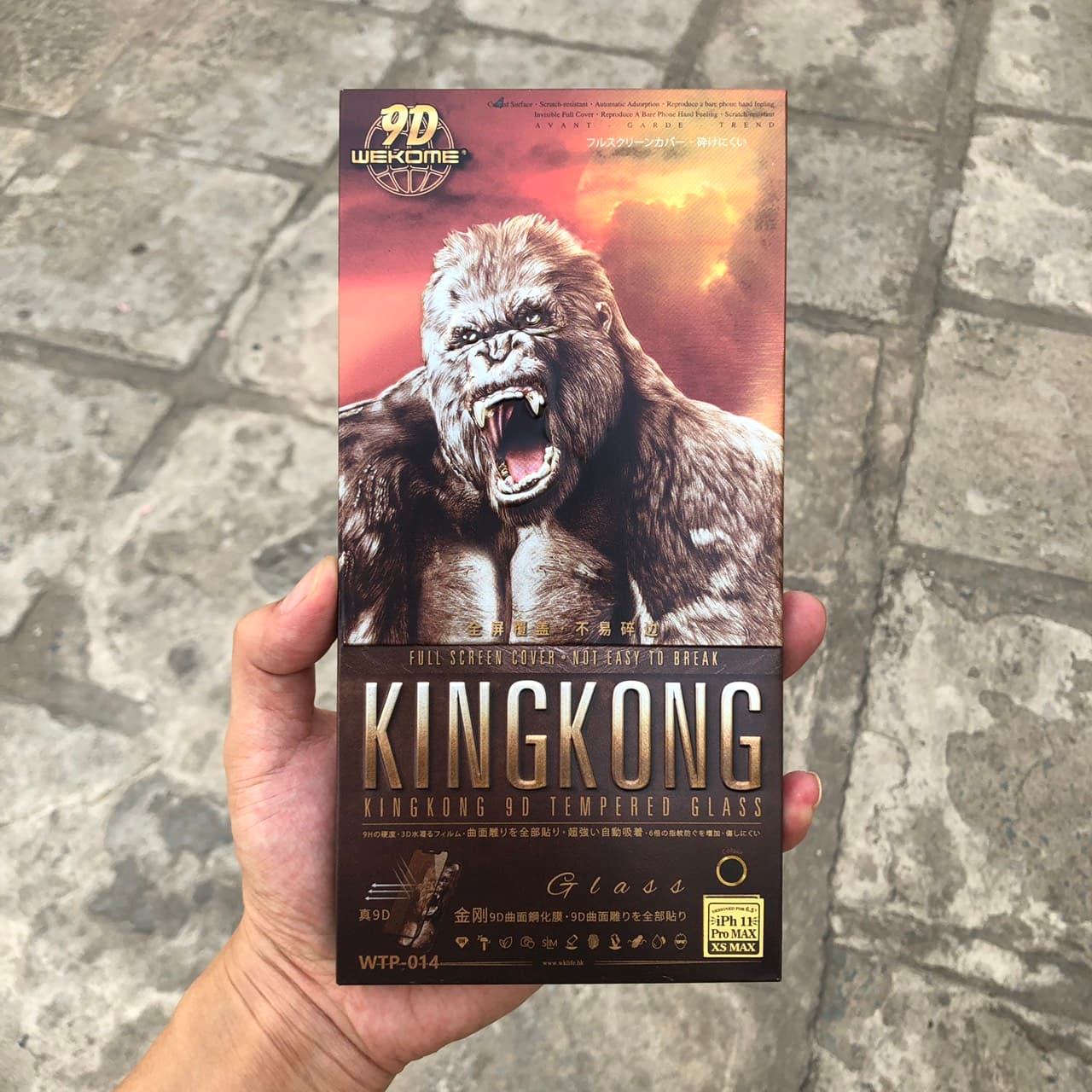 Kính Cường Lực KingKong 9D Trong Suốt Dành Cho iPhone Full Hộp Sắt Cao Cấp Dán Full Màn Xs max11 Promax