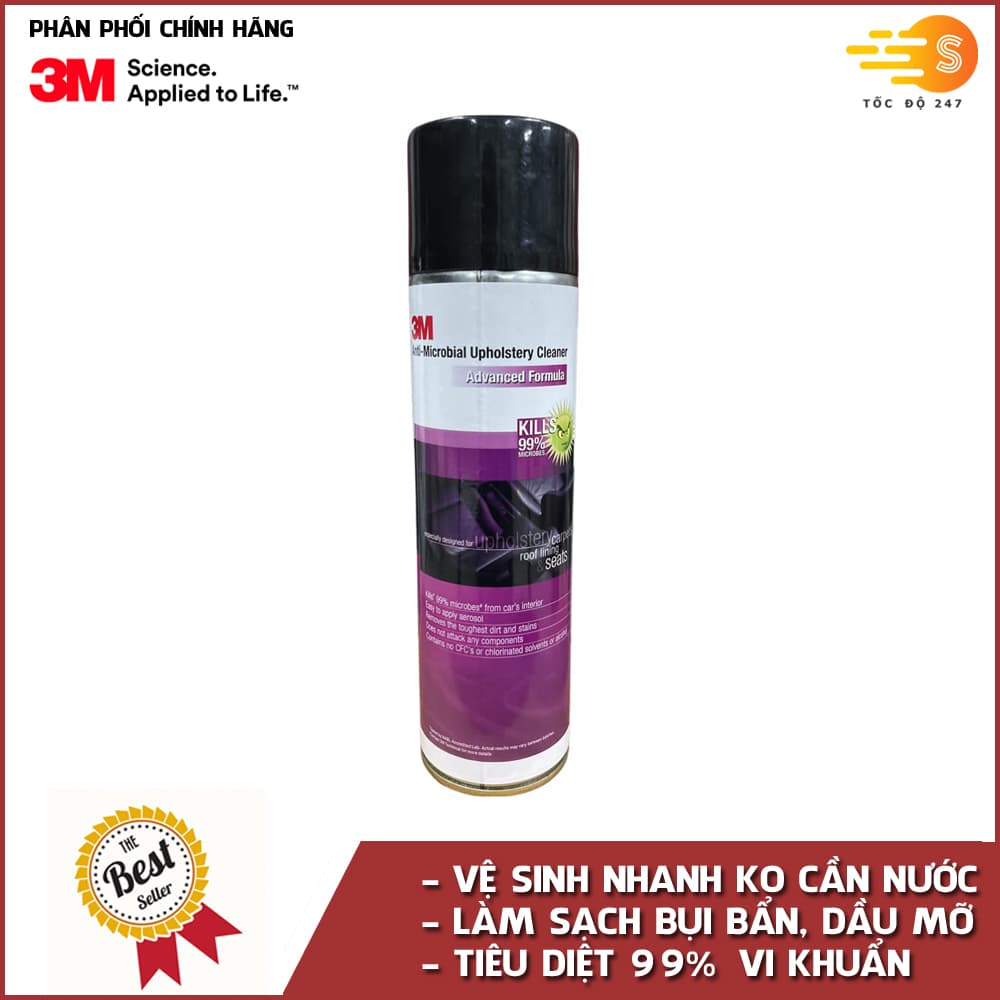Chai xịt bọt vệ sinh nội thất ô tô đa năng 3M 3M BNT Không cần nước làm sạch nhanh loại bỏ dầu mỡ bụi bẩn silicone côn trùng