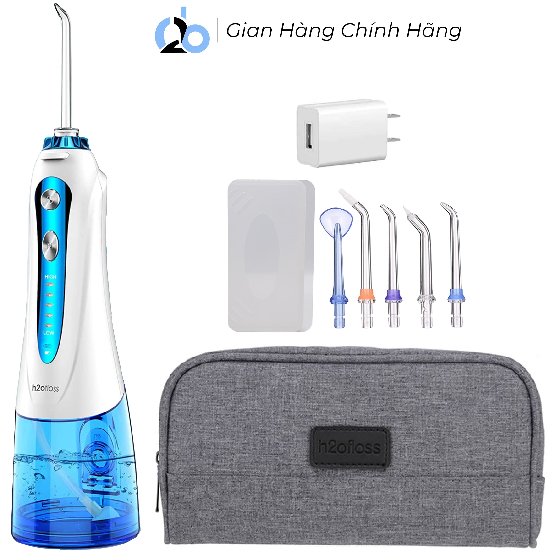 Tăm nước cầm tay H2ofloss HF 9P. Phiên bản thế hệ thứ 5 xanh