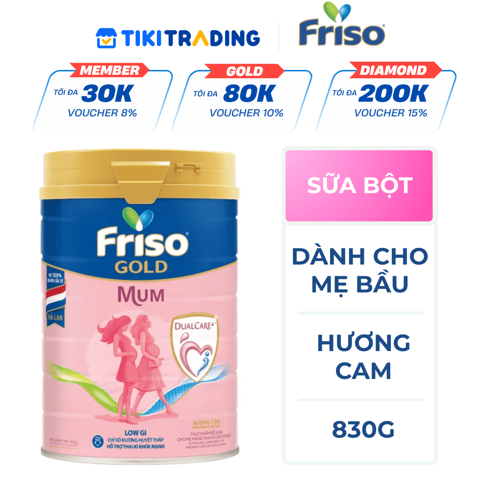 Sữa Bột Friso mum Gold Hương Cam 830g