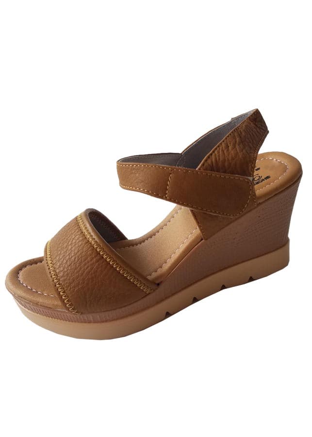 Giày Sandal Nữ Đế Xuồng BIGGBEN Da Bò Cao Cấp SDX11 36 nâu