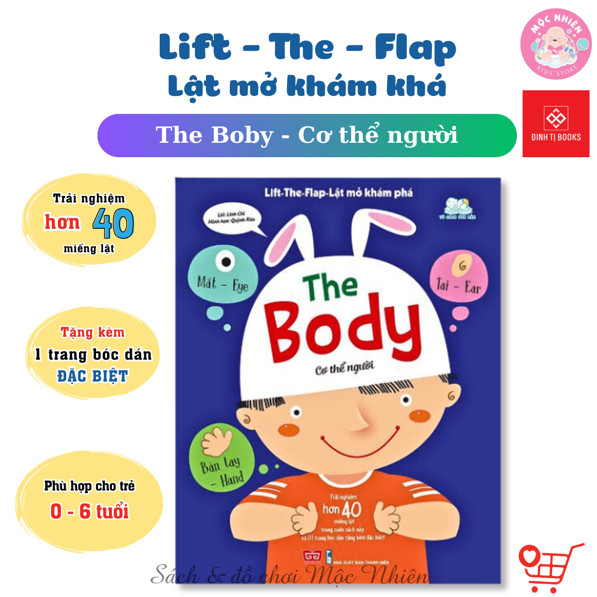 Sách Tương Tác Lật Mở Khám Phá Khổ lớn Lift The Flap Cho bé từ 0 6 Tuổi Đinh Tị The Body Cơ thể người 0 6t