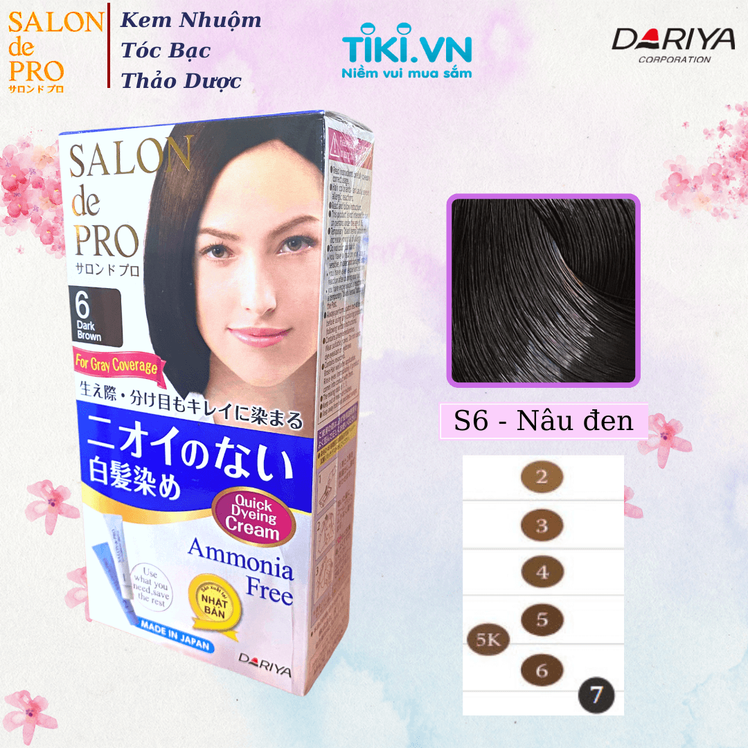 Kem nhuộm tóc Salon de Pro 6 Màu nâu đen