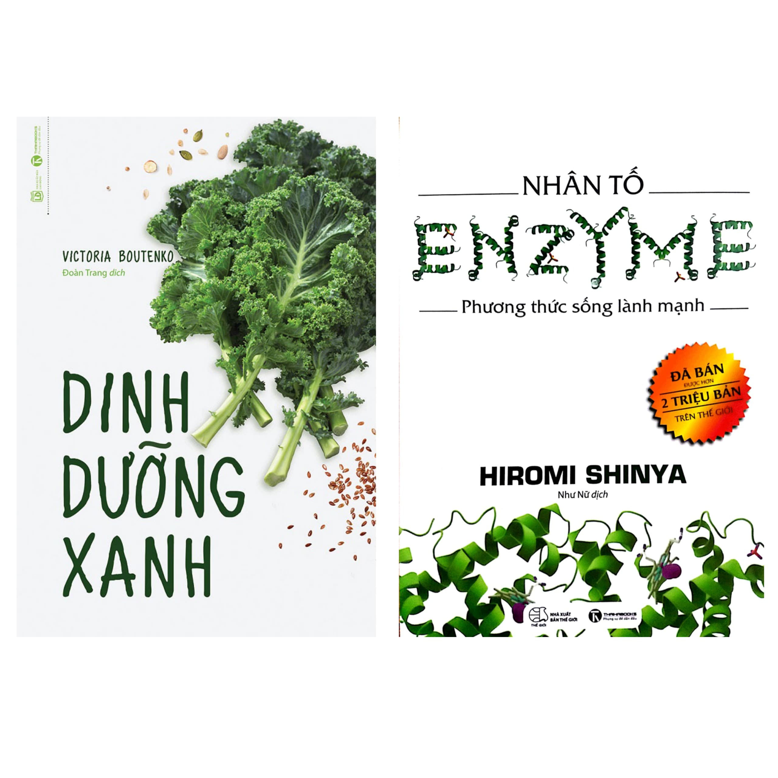 Combo 2 cuốn sách hay cho sức khỏe Dinh Dưỡng Xanh Nhân Tố Enzyme Phương Thức Sống Lành Mạnh Tặng kèm Bookmark Thiết Kế
