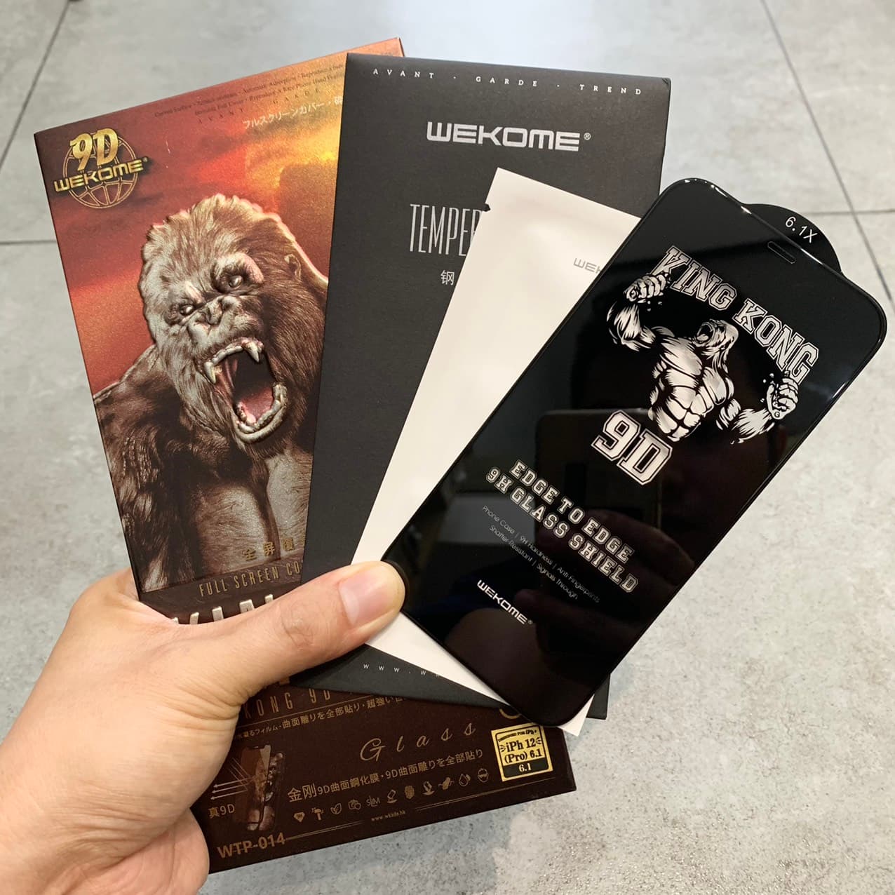 Kính Cường Lực KingKong 9D Trong Suốt Dành Cho iPhone Full Hộp Sắt Cao Cấp Dán Full Màn 1212 Pro