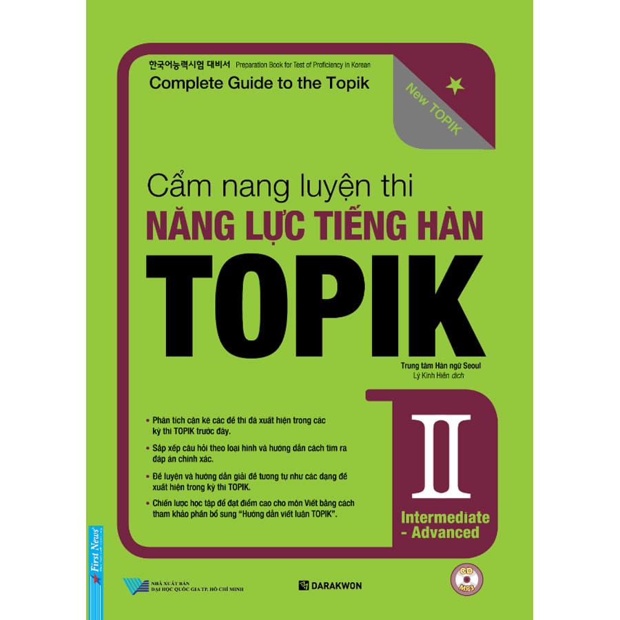 Sách Cẩm Nang Luyện Thi Năng Lực Tiếng Hàn Topik II Intermediate Advanced Tặng Kèm CD