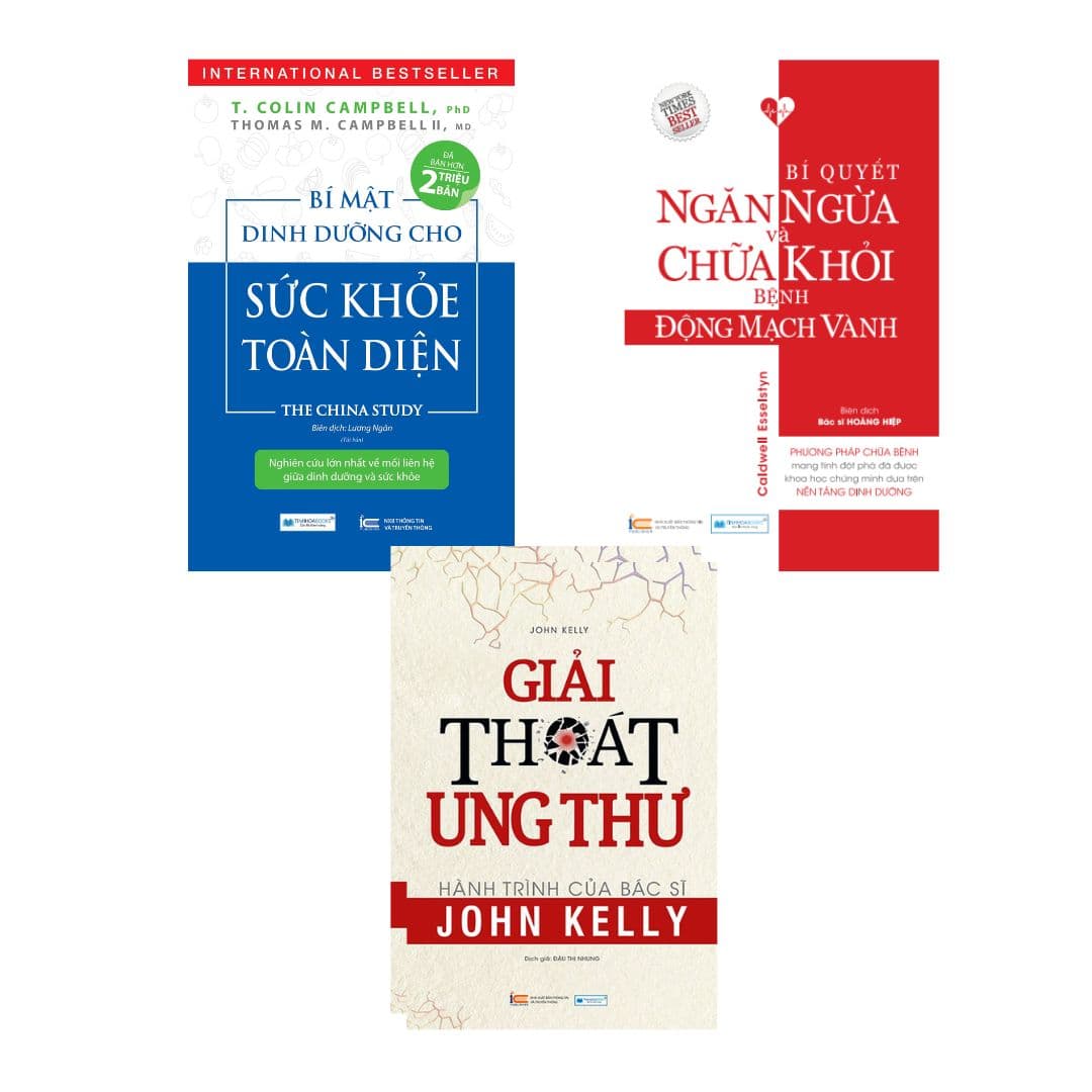 Combo Bí mật dinh dưỡng cho sức khỏe toàn diện Bí quyết ngăn ngừa và thoát khỏi bệnh động mạch vành Giải thoát ung thư
