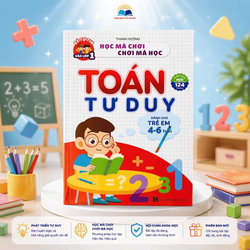 Sách Toán tư duy dành cho trẻ em 4 6 tuổi phiên bản mới 124 trang