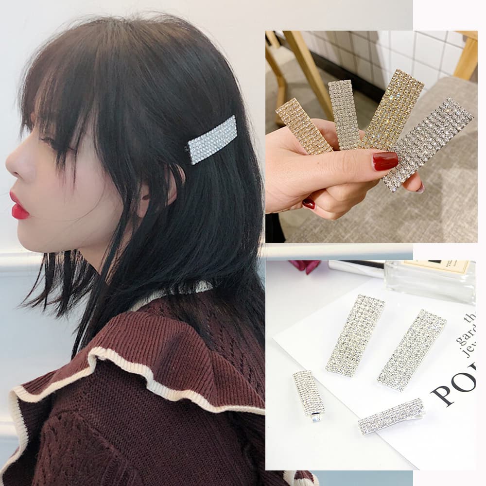 Kim Loại Sang Trọng Kim Cương Kẹp Tóc Hình Học Đơn Giản Thiết Kế Mỏ Vịt Kẹp Tóc Phong Cách Hàn Quốc Size lớn 7 cm x 2 2 cm