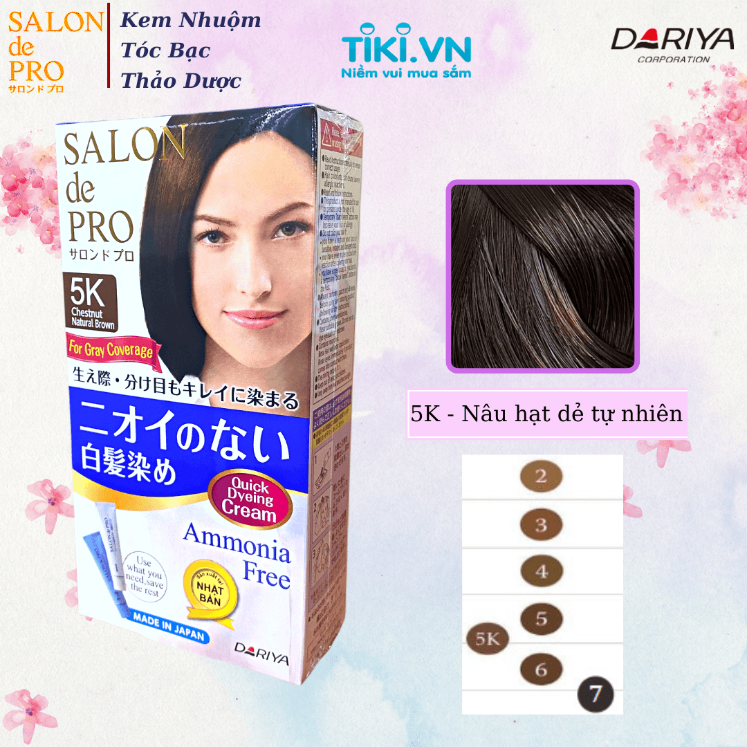 Kem nhuộm tóc Salon de Pro 5K Màu nâu hạt dẻ tự nhiên