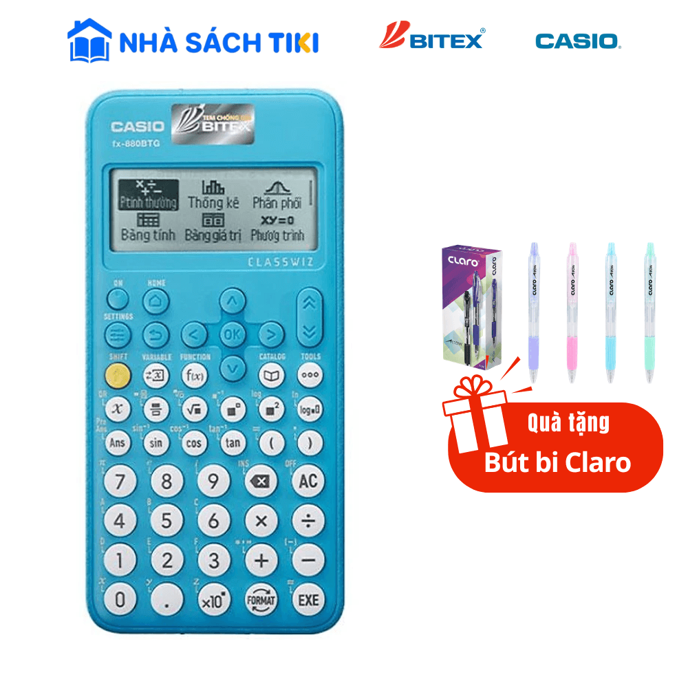 Máy Tính CASIO FX 880BTG Màu Xanh Biển
