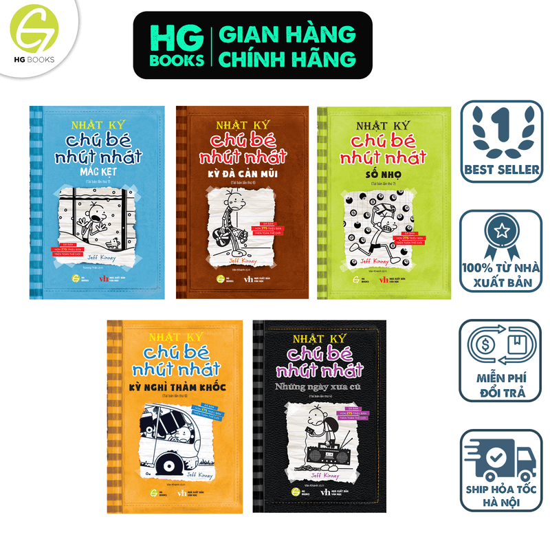 Bộ 5 tập 6 10 Nhật Ký Chú Bé Nhút Nhát bản Tiếng Việt Diary Of A Wimpy Kid Truyện tranh thiếu nhi bán chạy trên toàn thế giới