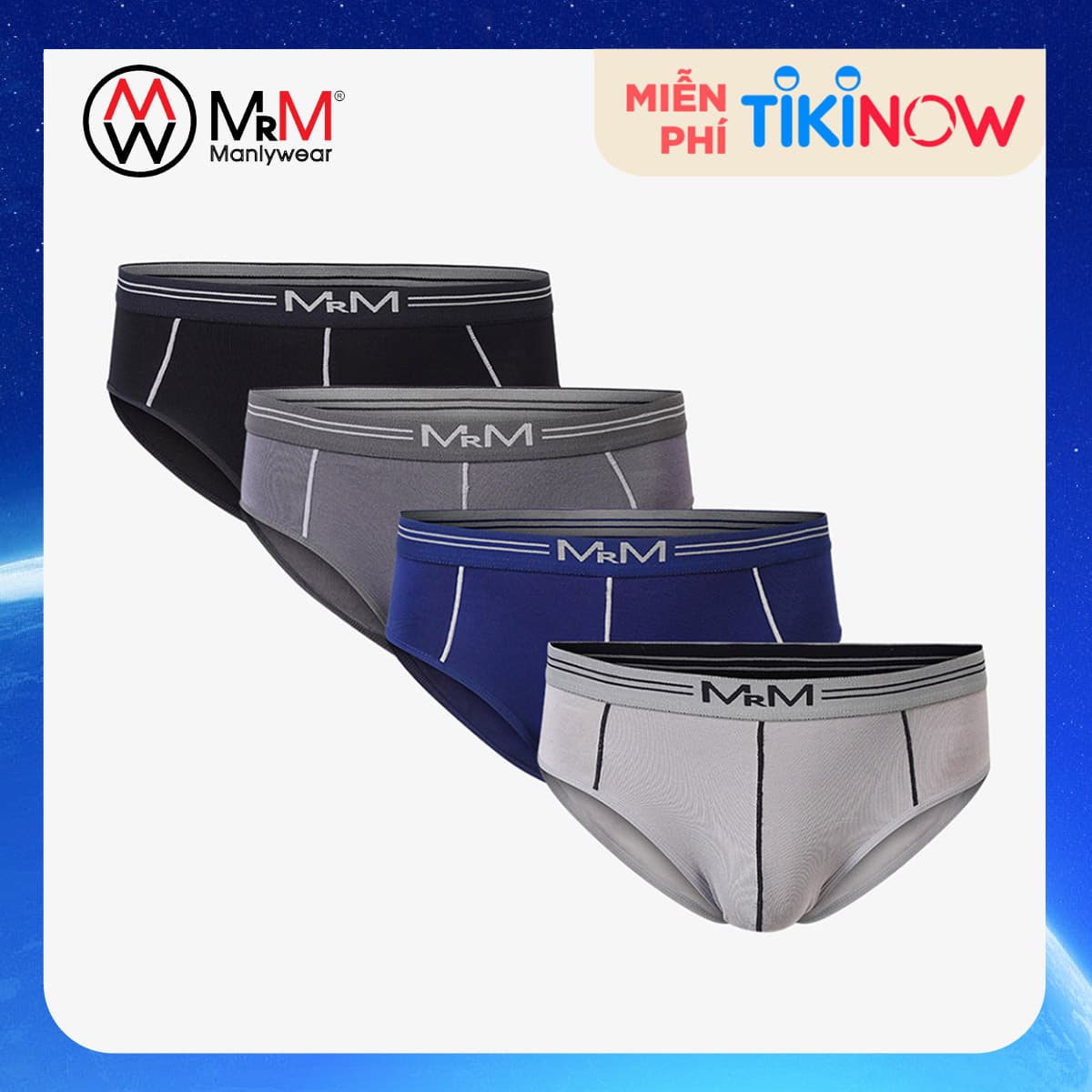 Combo 4 quân lot nam tam giac Bamboo Organic mêm min thoang mat thâm hut mô hôi MRM Manlywear Mau Ngâu Nhiên XL