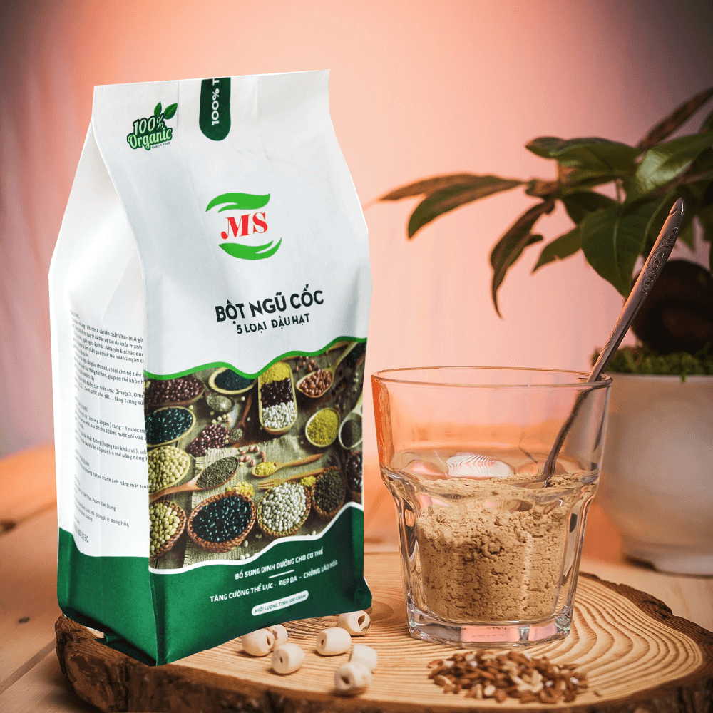 Bột ngũ cốc dinh dưỡng cao cấp 05 loại đậu & hạt không đường MS 500gr