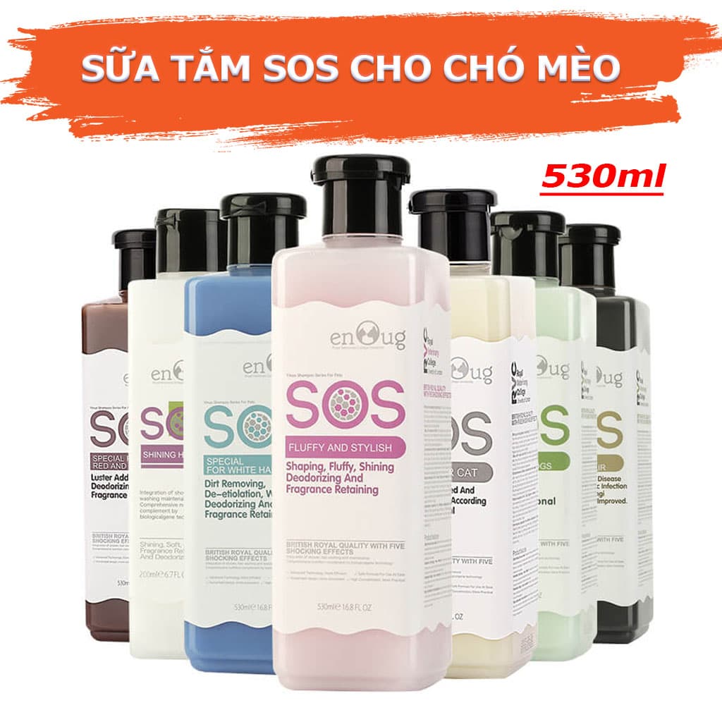 Sữa Tắm SOS Cho Chó Mèo Sữa Tắm Chuyên Dụng SOS 530ml MƯỢT LÔNG