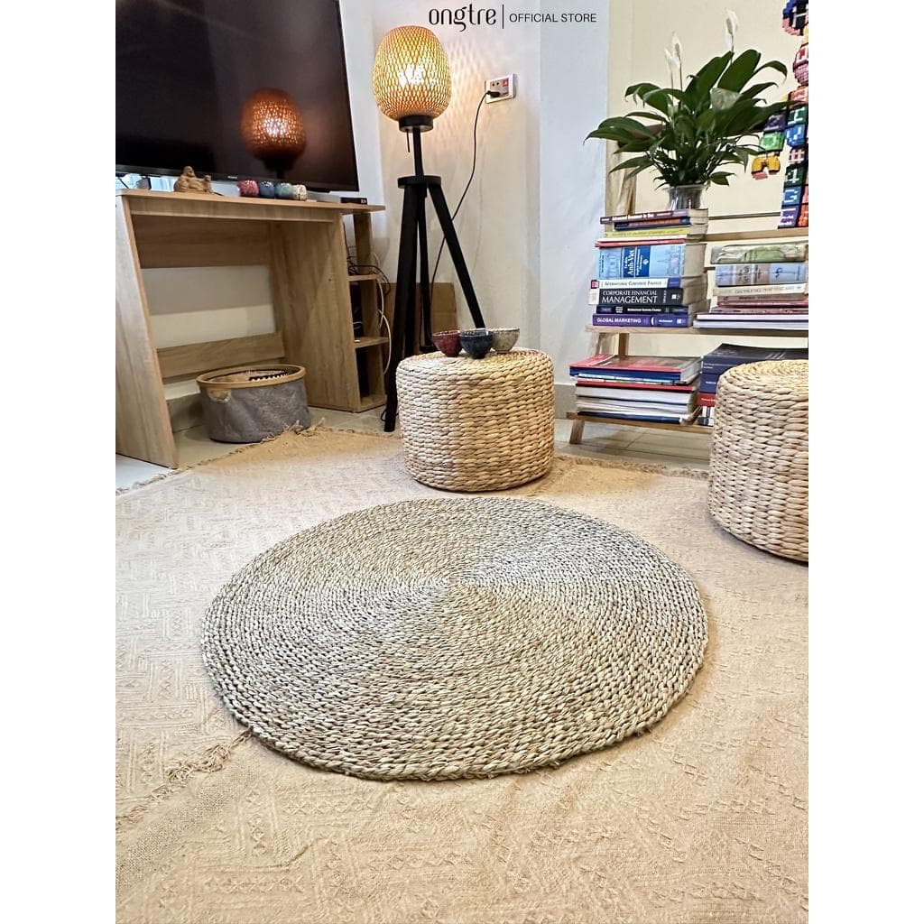Thảm cói lục bình ONGTRE trải sàn decor chụp ảnh 60 120cm Cói 80cm