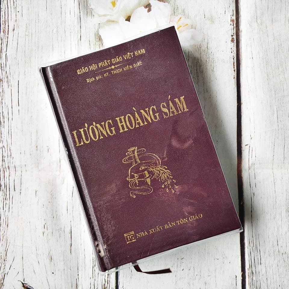 Kinh Lương Hoàng Sám Bìa da gáy tròn