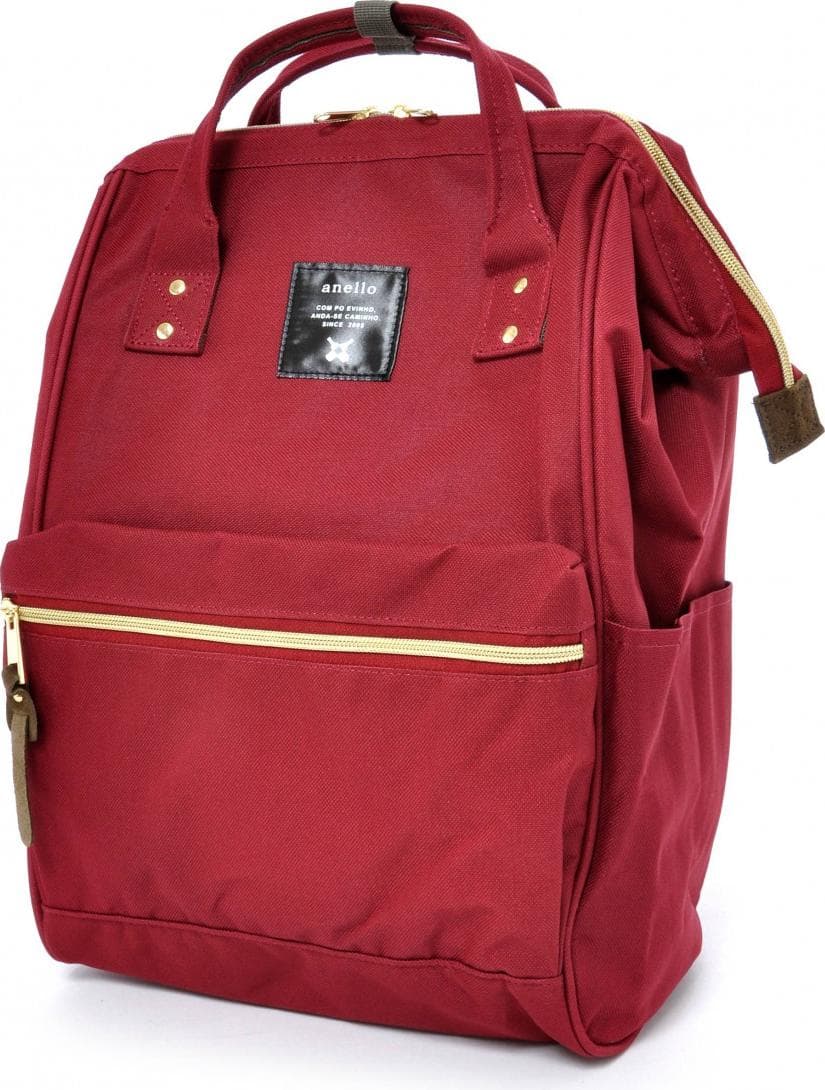 Balo dây kéo ANELLO cỡ vừa AT B0193A Màu Đỏ Rượu