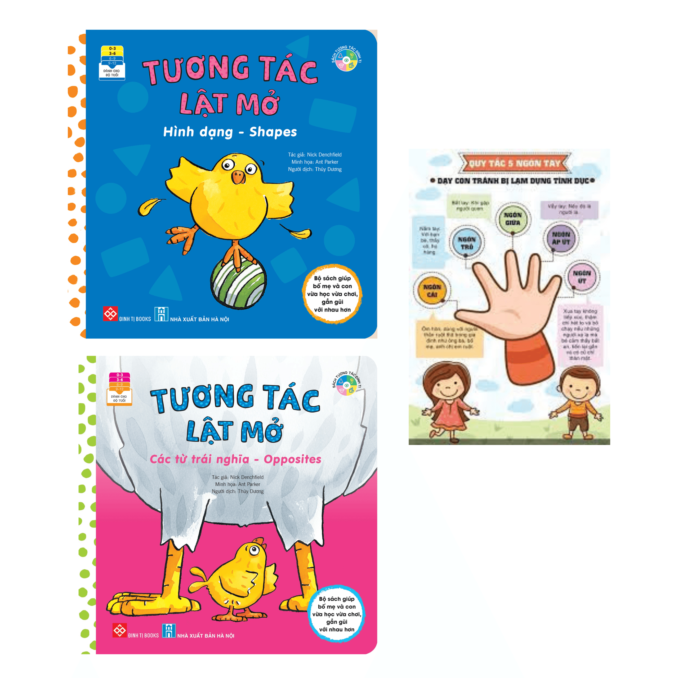 Comb sách Hay Dành cho Bé Tương tác lật mở Hình dạng ShapesCác từ trái nghĩa OppositesTặng Poster Ngộ Nghĩnh