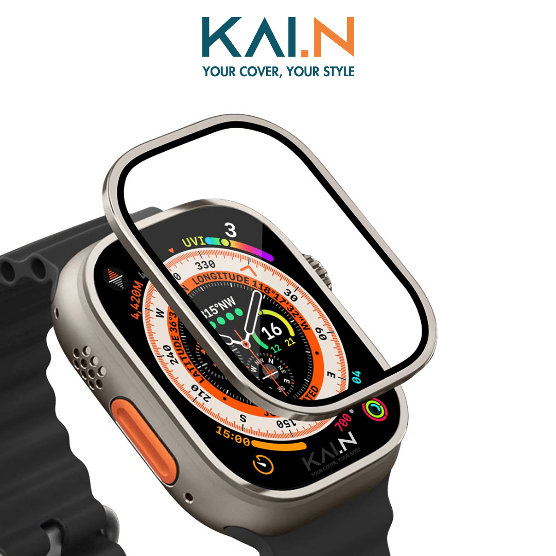 Kính Cường Lực Màn Hình Viền Nhôm Kai.N AluGlass Dành Cho Apple Watch Ultra