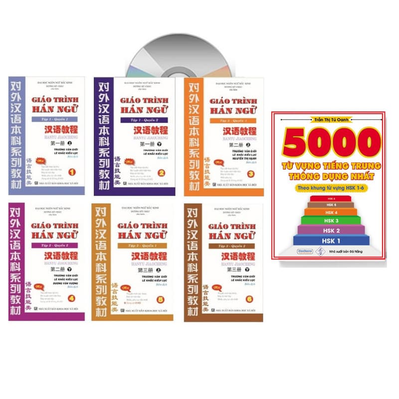 Combo trọn bộ giáo trình hán ngữ 6 quyên phiên bản bai khoa co thuyêt minh tiêng viêt ngư phap co hô trơ dich tiêng Viêt 5000 tư vưng thông dung nhât theo khung HSK1 đên HSK6