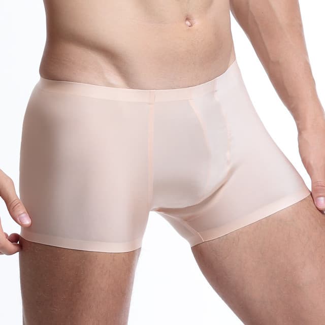 Quần lót nam thun lạnh không đường may sịp đùi nam cao cấp kiểu dáng boxer nam ôm sát chất liệu su thoáng mát mềm mịn và mỏng nhẹ quần lót cạp nhỏ đơn giản với màu trơn QLW806 Nude M