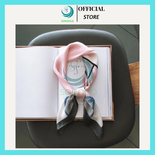 Khăn choàng cổ nữ chất liệu lụa cao cấp 70x70cm CHỌN MẪU Khăn lụa quàng cổ khăn Turban vuông biến hóa nhiều kiểu Hồng