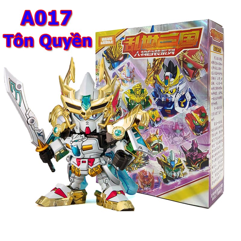 Đồ chơi xếp hình Gundam Tôn Quyền A017 Mô hình lắp ráp tướng Gundam Tam Quốc Sun Quan The Three Kingdom