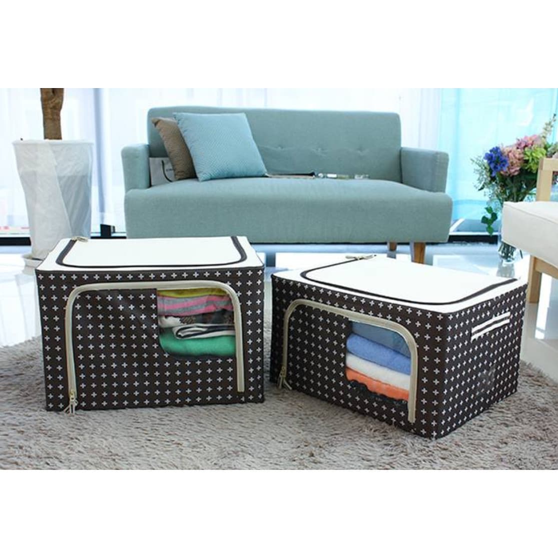 Tủ Vải Đựng Đồ Khung Thép Chịu Lực Túi Đựng Chăn Màn Quần Áo Tiện Lợi Giao Màu Ngẫu Nhiên MINIIN