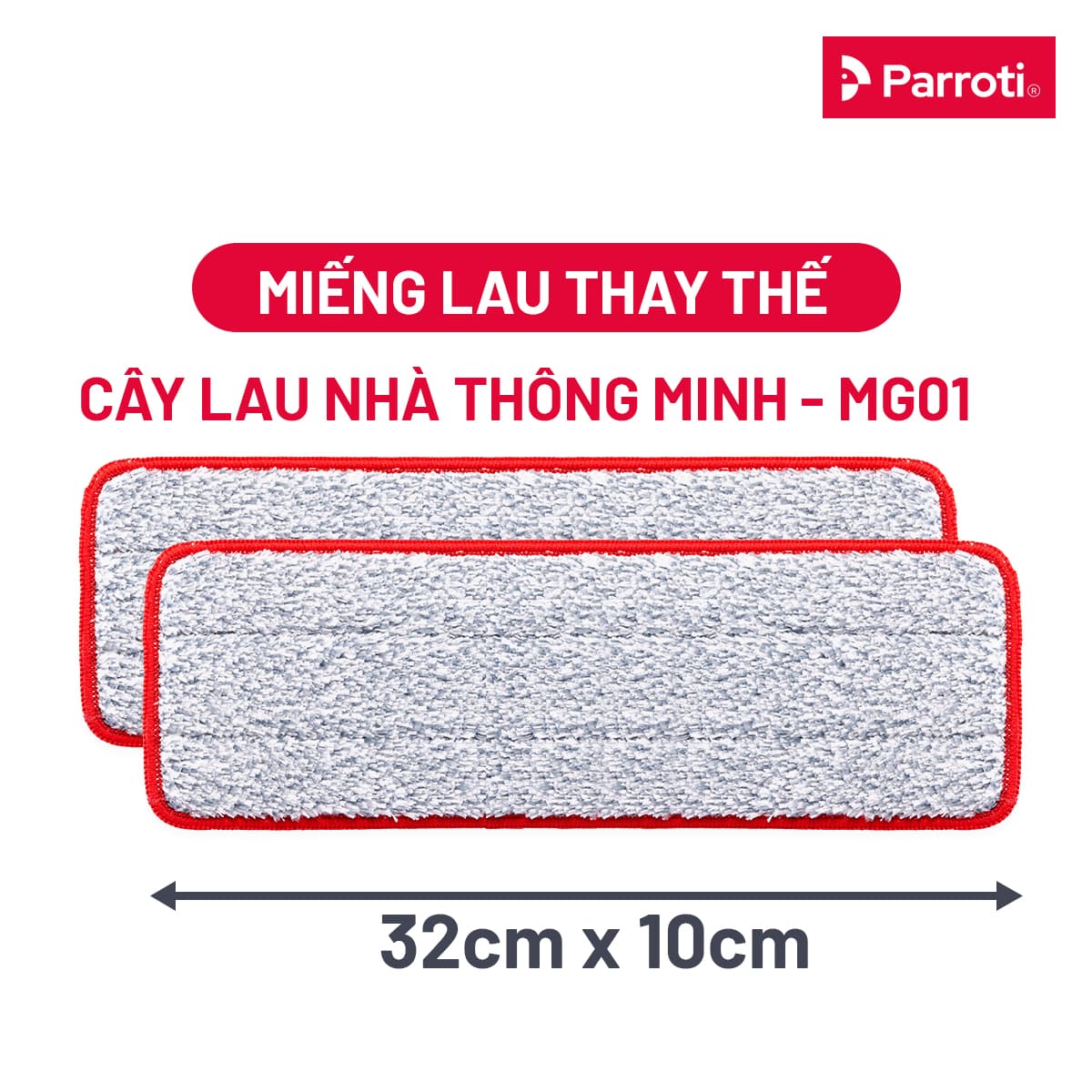 Combo 2 Miếng Lau Nhà Parroti Magic MG01 Kích Thước 32x10 CM Chất Liệu Microfiber Cao Cấp