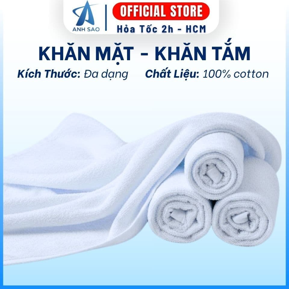 Bộ 2 Khăn tắm Trắng thương hiệu A 65cmx135cm Chuyên dùng cho khách sạn spa 320g