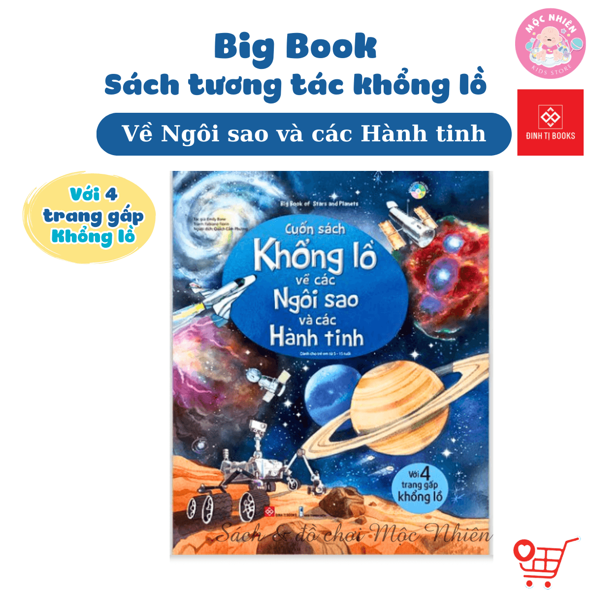 Sách Tương Tác Big Book Cuốn Sách Khổng Lồ Đinh Tị Nhiều chủ đề Các Ngôi Sao và Các Hành Tinh
