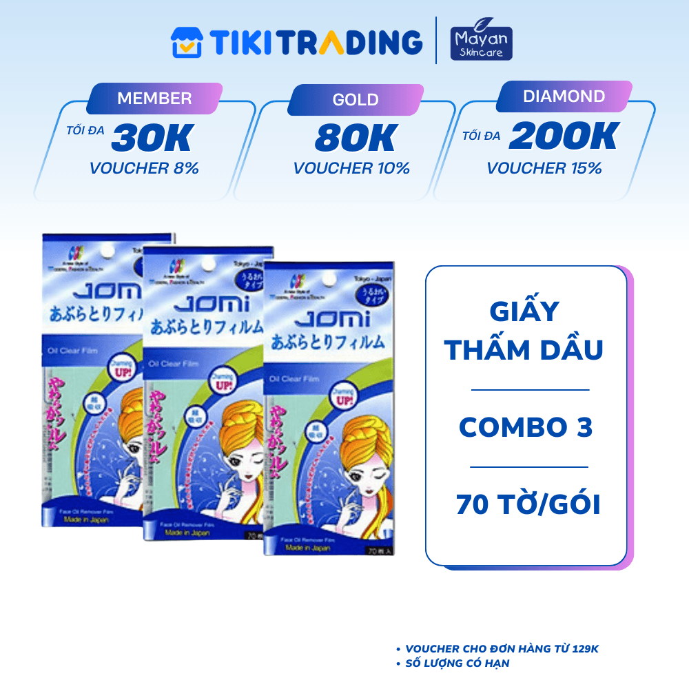 Combo 3 Phim Thấm Dầu Jomi Mayan 70 Tờ Xanh